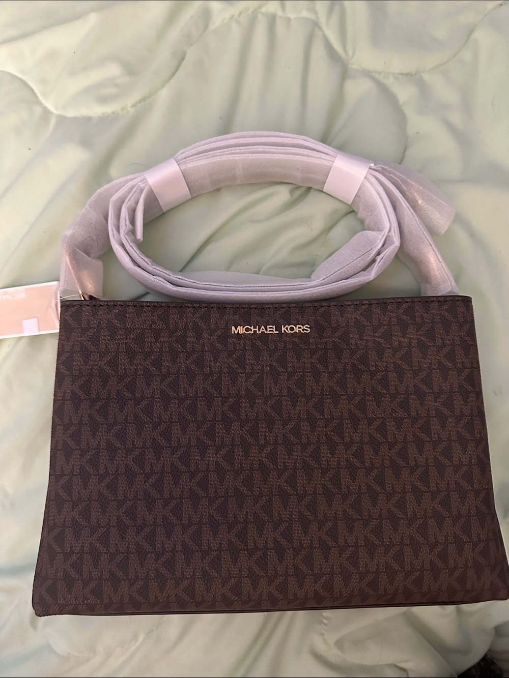 Michael Kors Brown Signature MK Crossbody Bag NWT